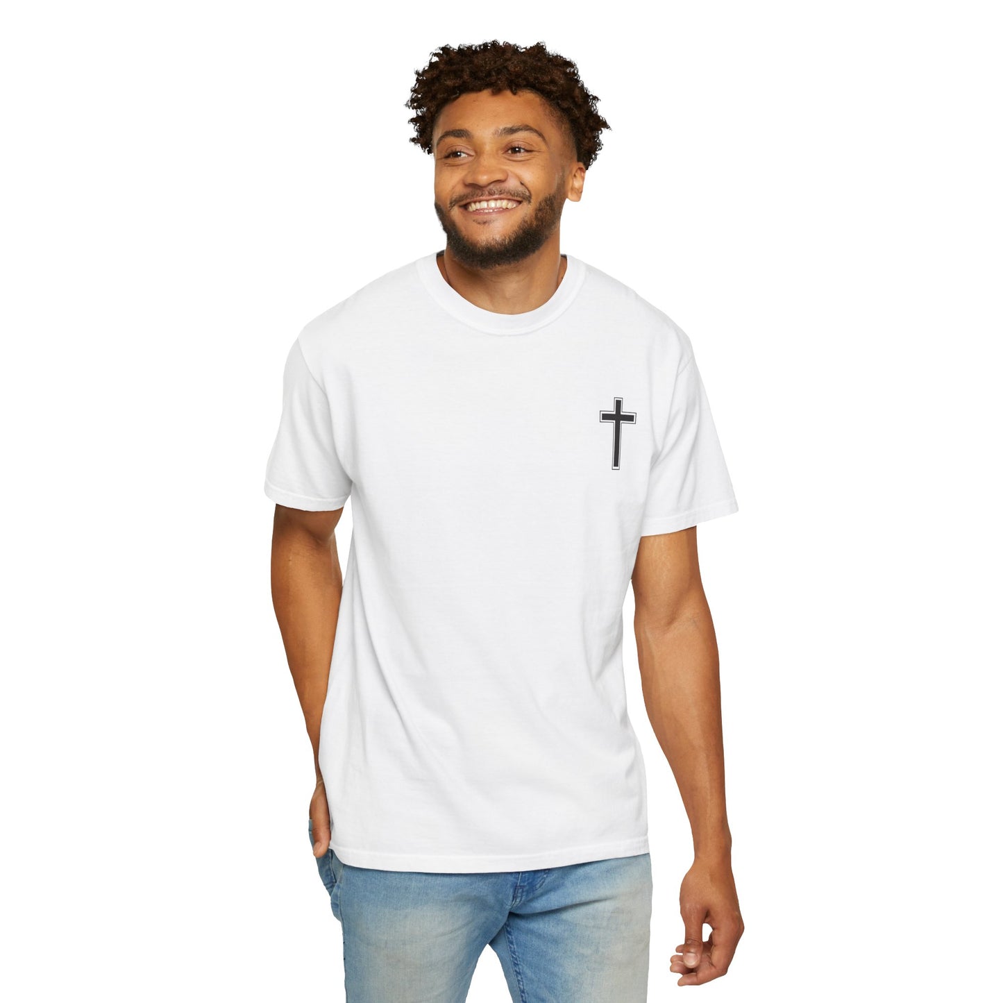 Unisex Garment-Dyed T-Shirt with Christ Illustration