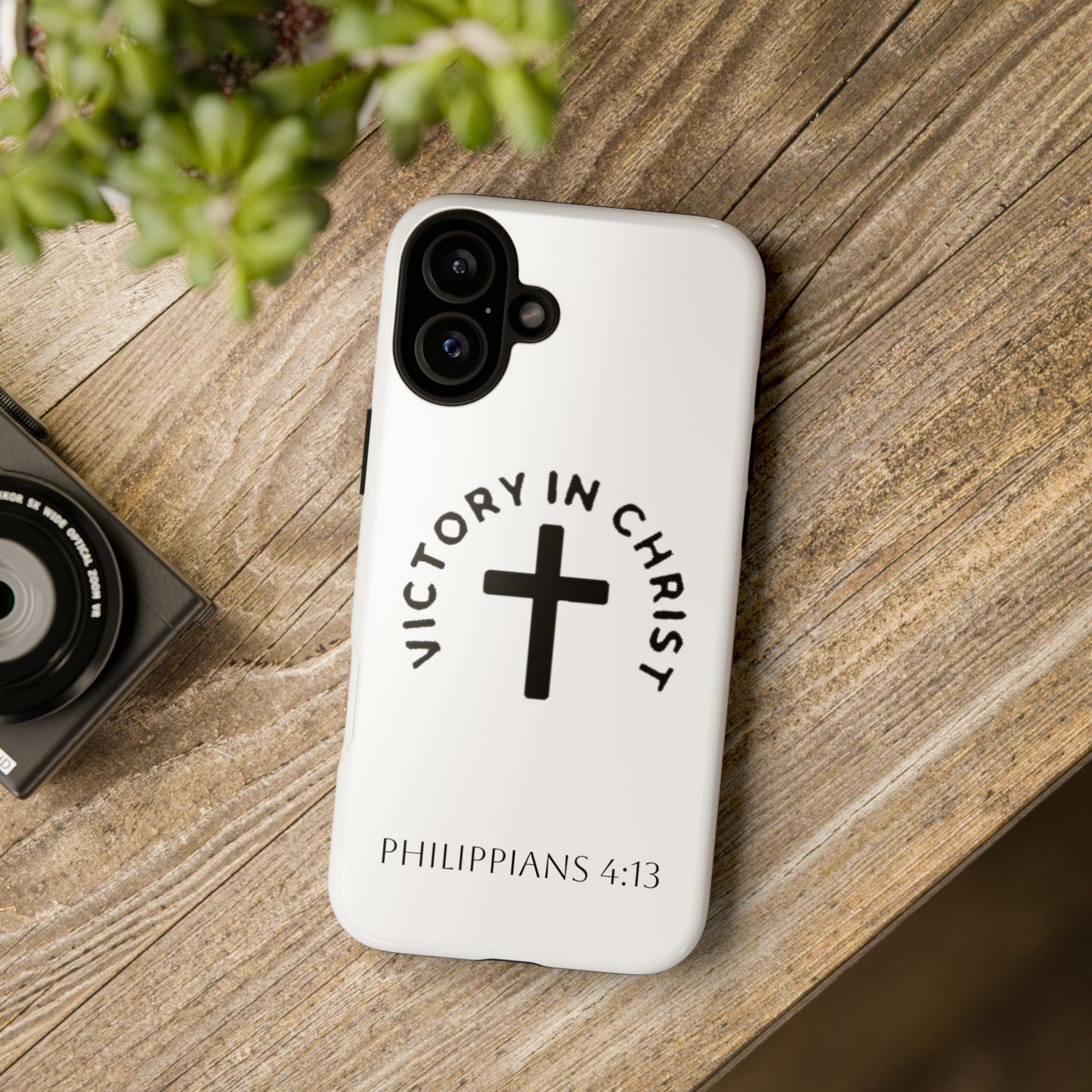 Inspirational Phone Case - Philippians 4:13 Cross Design