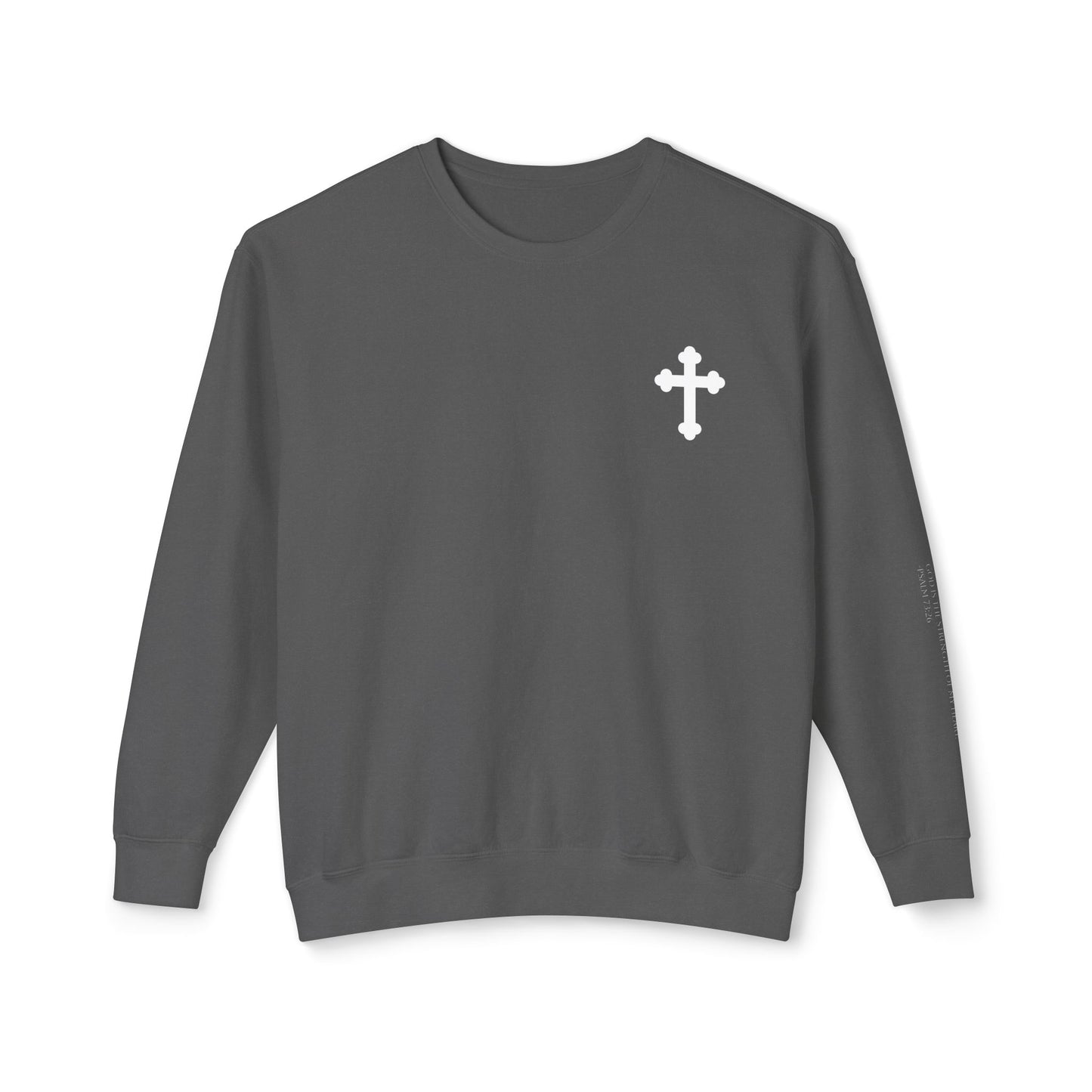 Unisex Lightweight Crewneck Sweatshirt with Cross Design - Casual Faith-Inspired Fashion