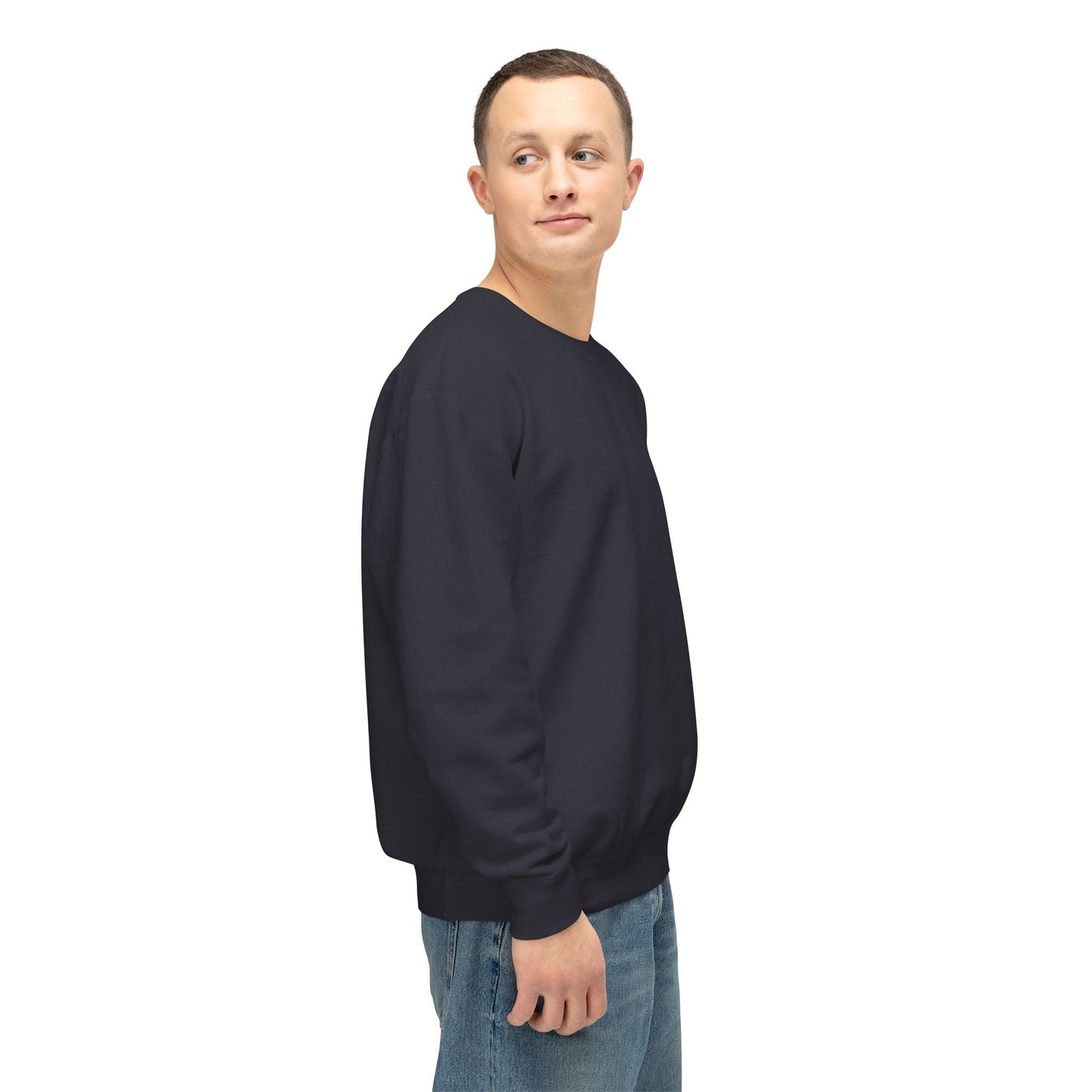 Unisex Lightweight Crewneck Sweatshirt with Cross Design - Casual Faith-Inspired Fashion