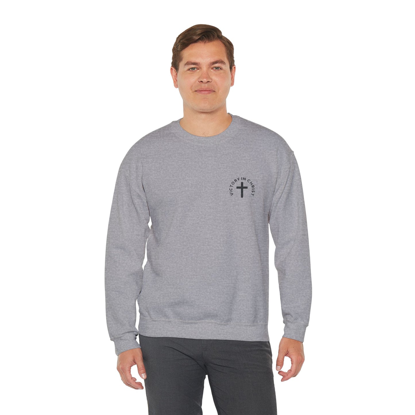 Unisex 'Victory in Christ' Crewneck Sweatshirt - Comfortable Apparel