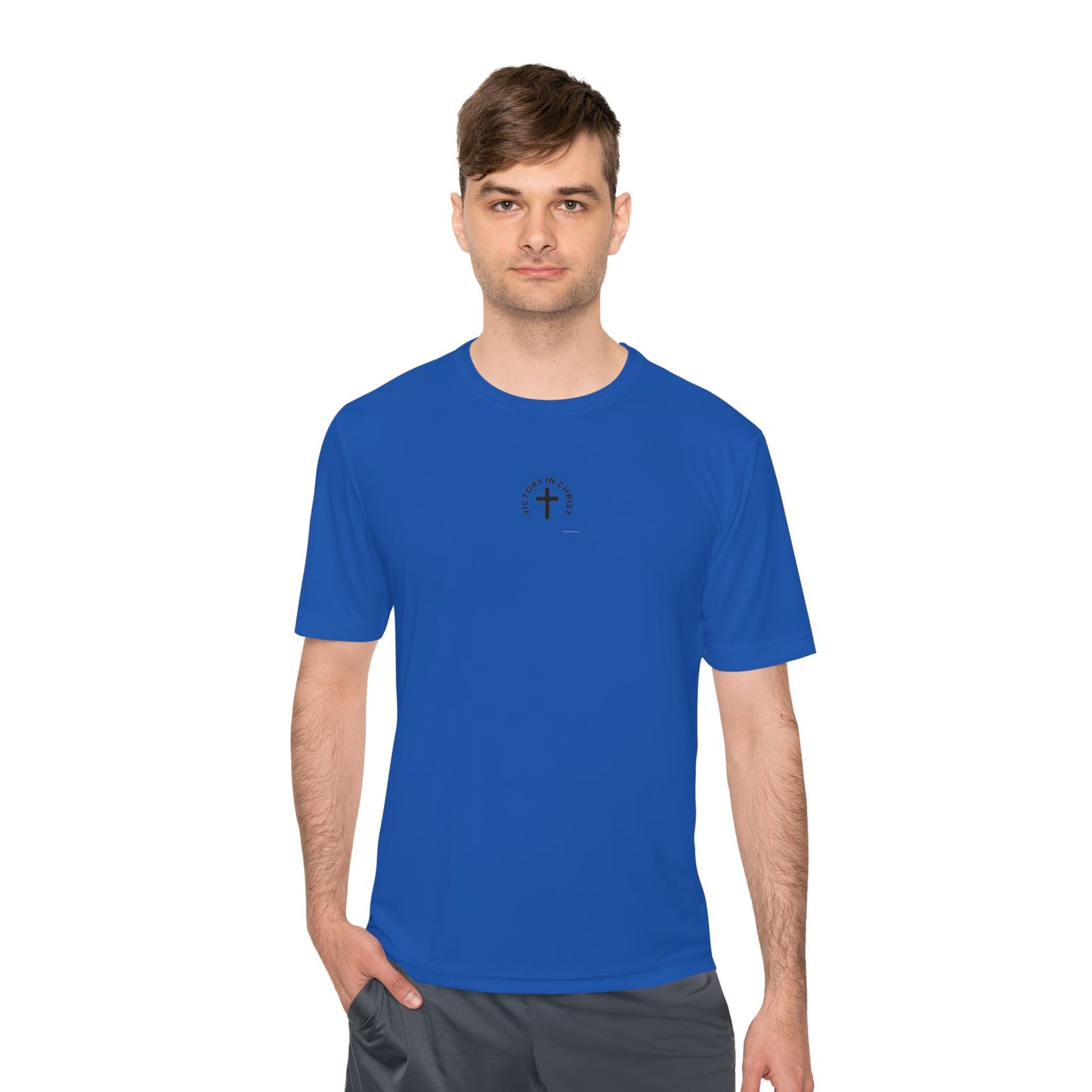 Victory in Christ Minimal Logo Unisex Moisture Wicking Tee