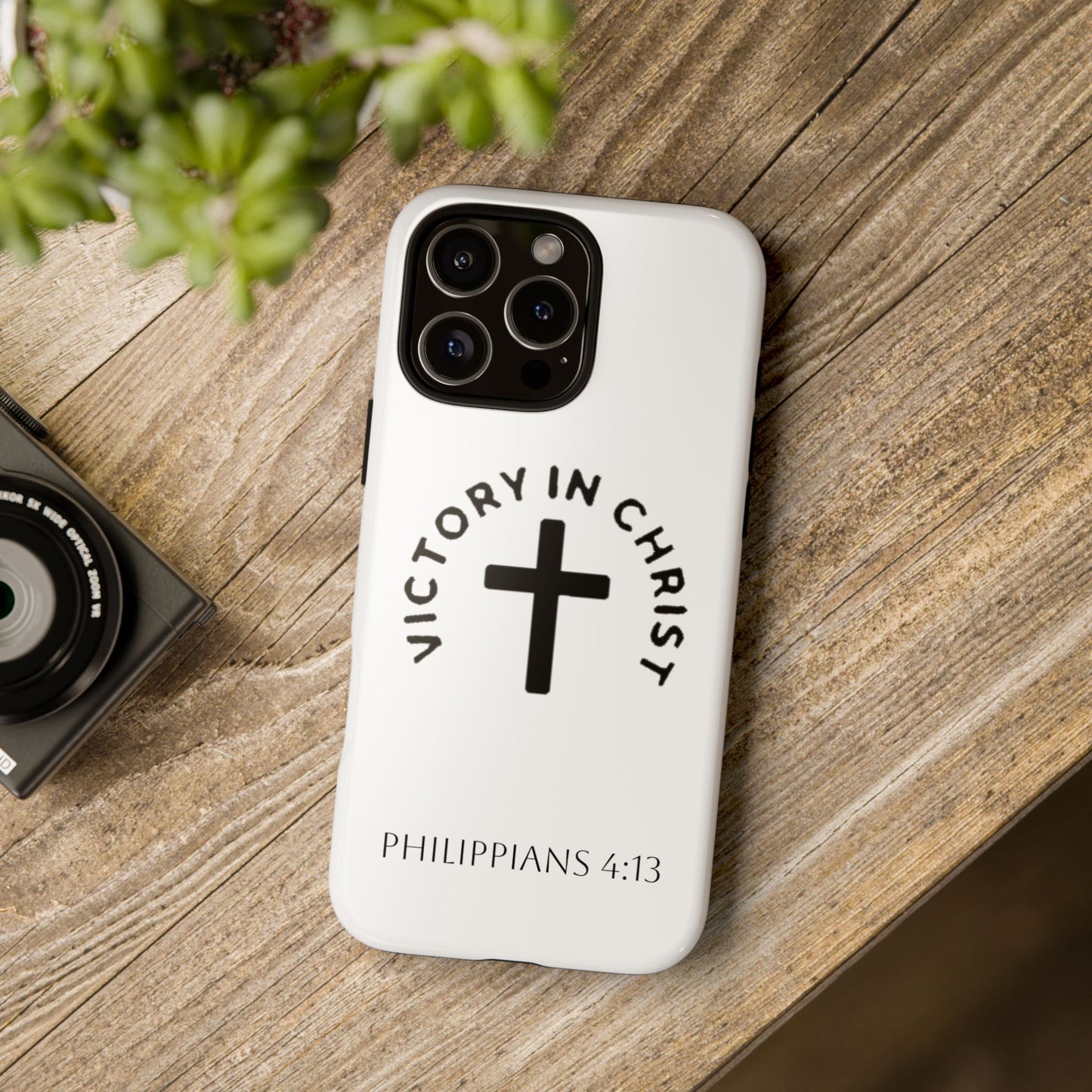 Inspirational Phone Case - Philippians 4:13 Cross Design