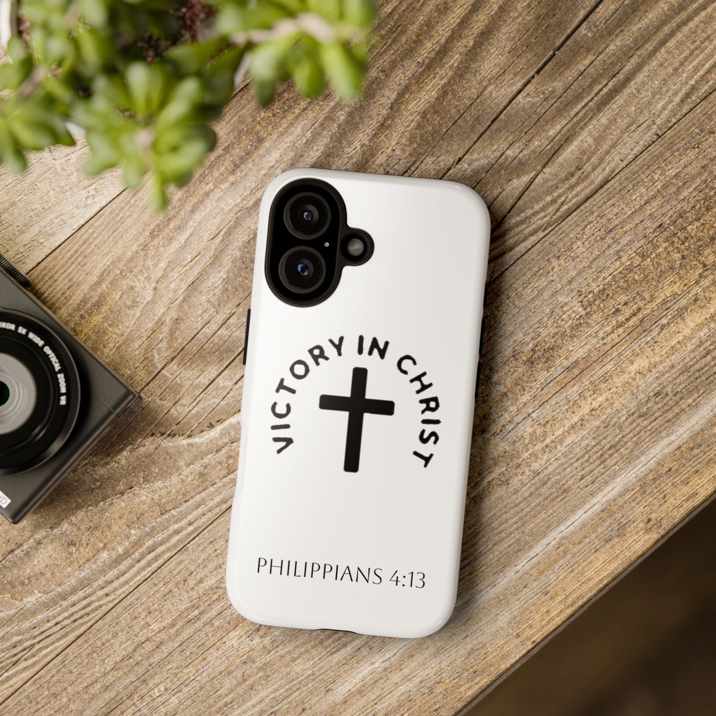 Inspirational Phone Case - Philippians 4:13 Cross Design