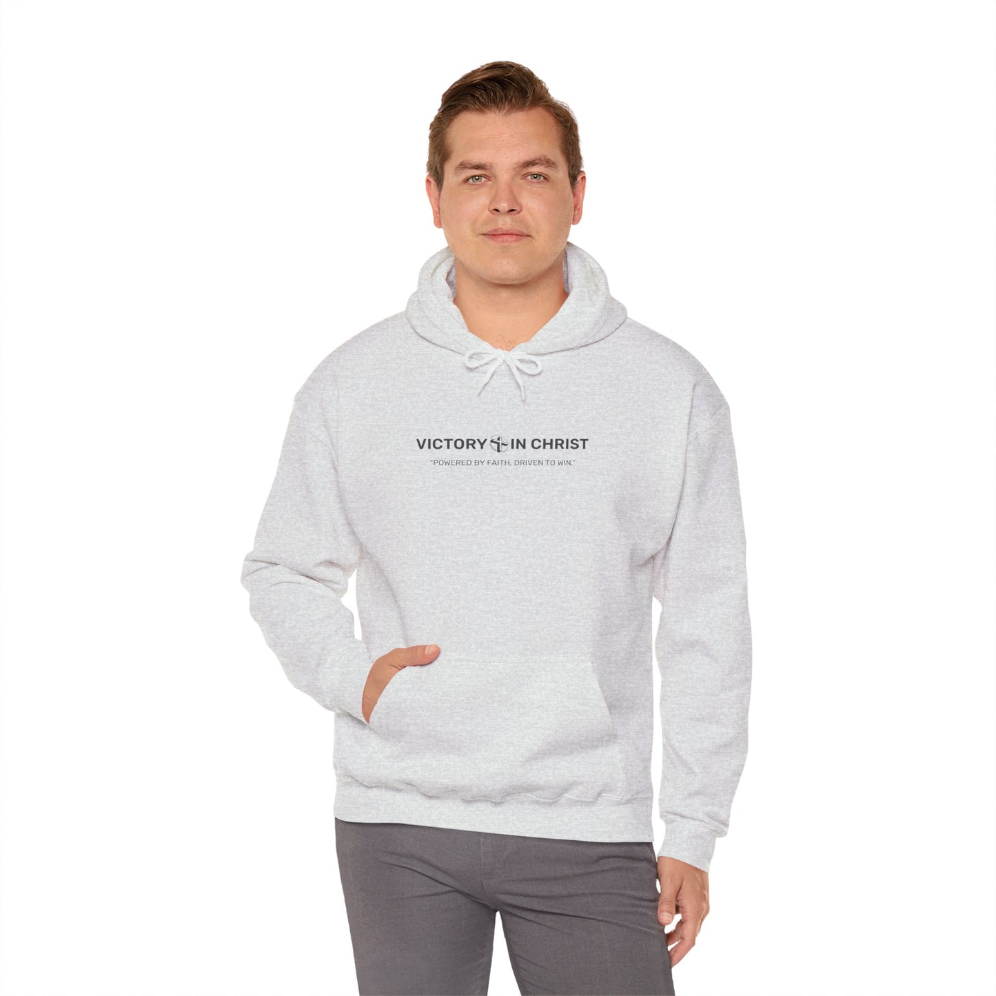 Victory in Christ Unisex Heavy Blend Hooded Sweatshirt - Faith Inspired Apparel