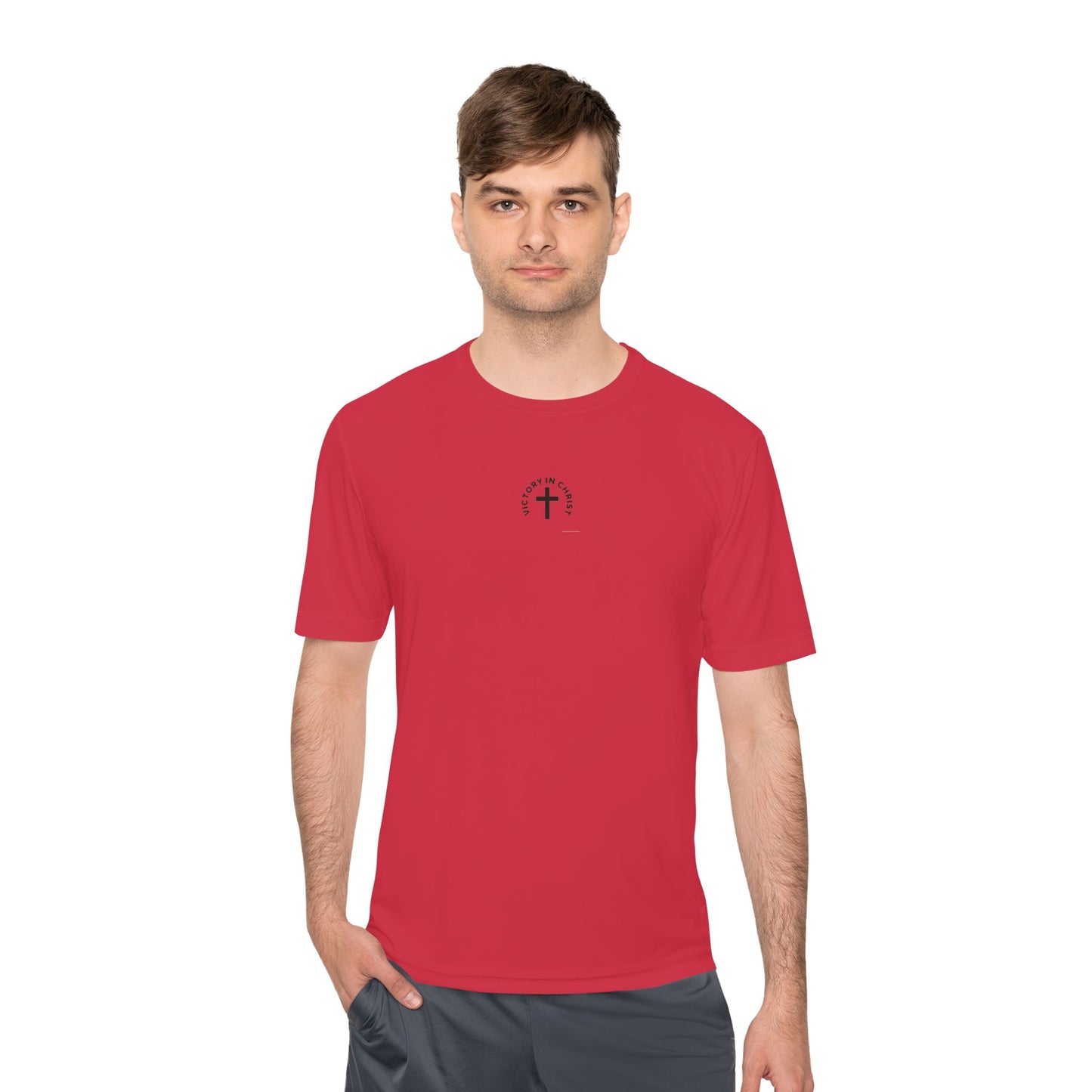 Victory in Christ Minimal Logo Unisex Moisture Wicking Tee