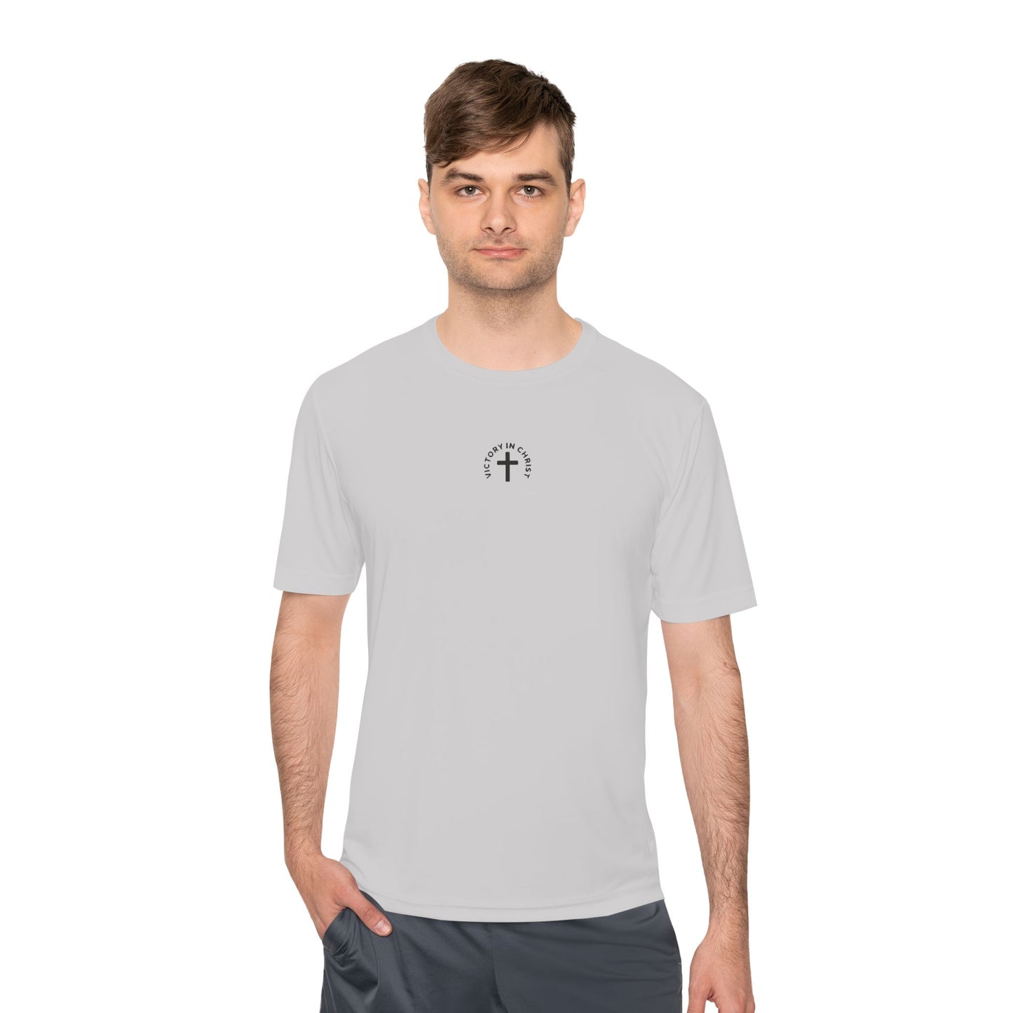 Victory in Christ Minimal Logo Unisex Moisture Wicking Tee