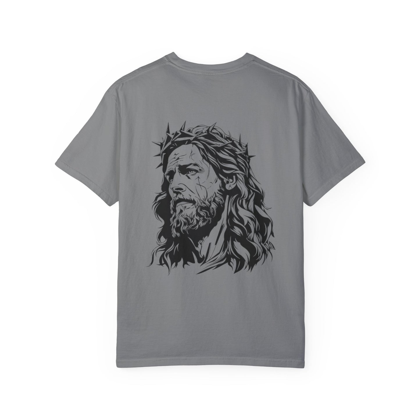 Unisex Garment-Dyed T-Shirt with Christ Illustration