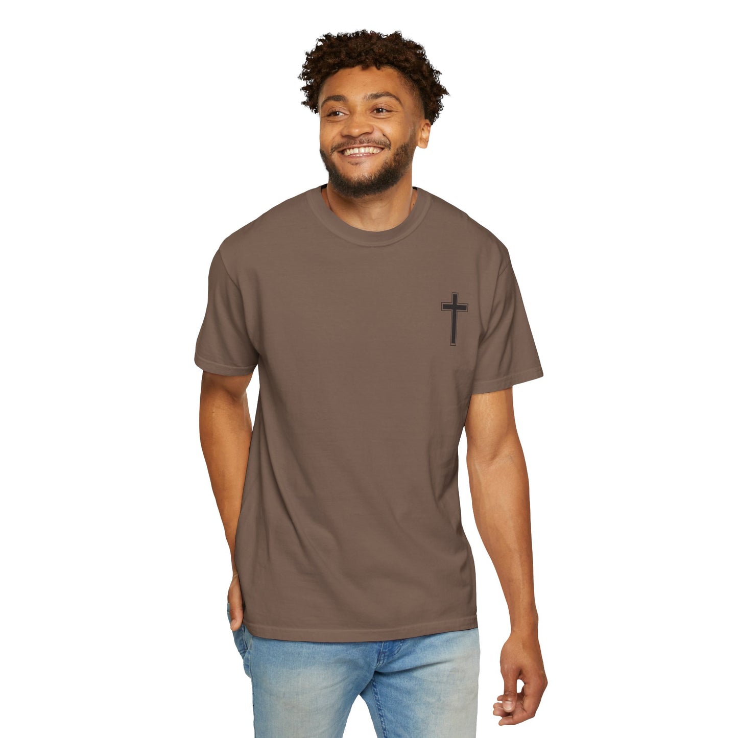 Unisex Garment-Dyed T-Shirt with Christ Illustration