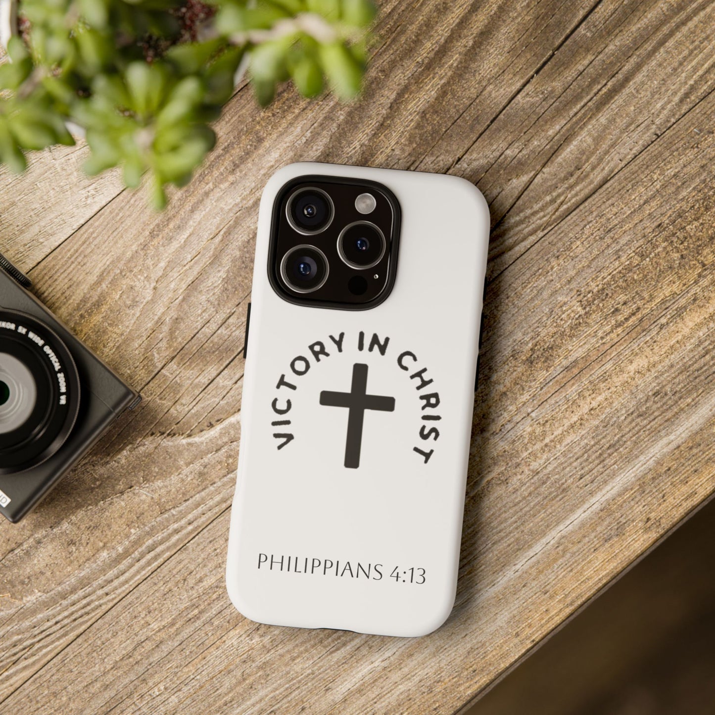 Inspirational Phone Case - Philippians 4:13 Cross Design