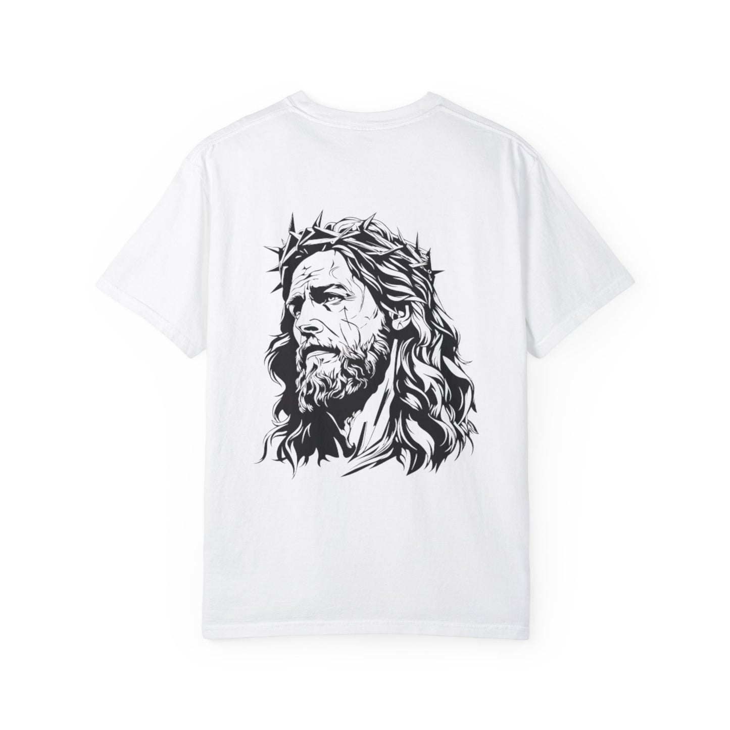 Unisex Garment-Dyed T-Shirt with Christ Illustration