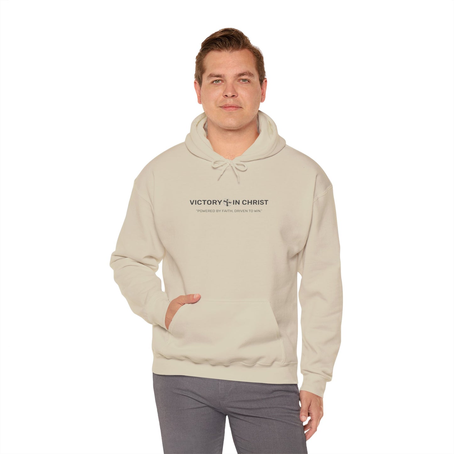 Victory in Christ Unisex Heavy Blend Hooded Sweatshirt - Faith Inspired Apparel