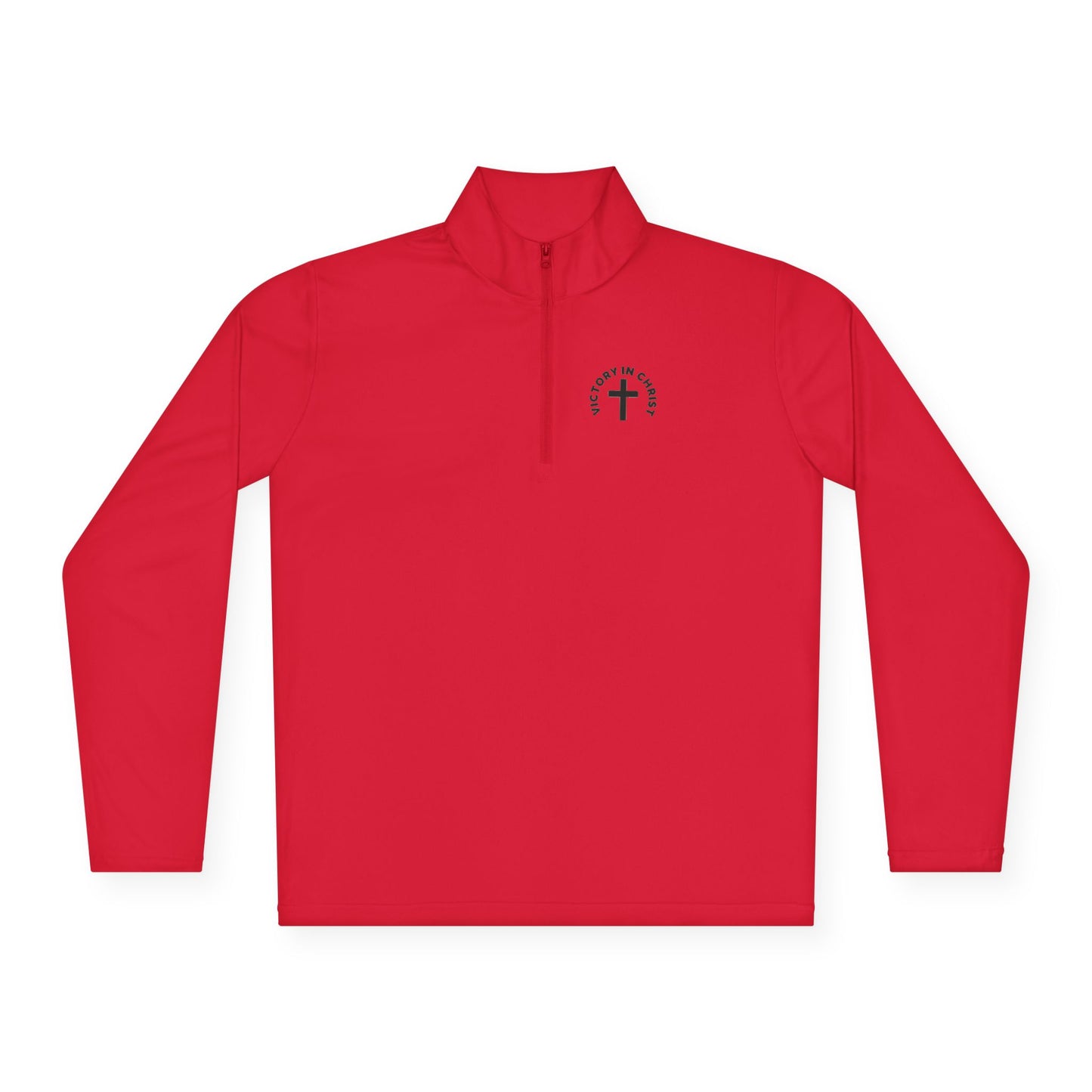 Unisex " Victory in Christ" Quarter-Zip Pullover - Stylish Comfort for Year-Round Adventures