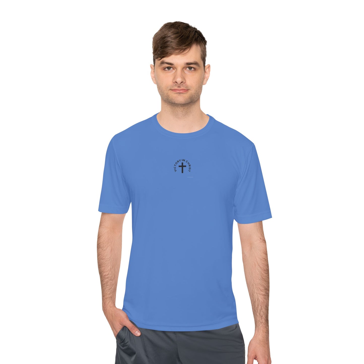 Victory in Christ Minimal Logo Unisex Moisture Wicking Tee