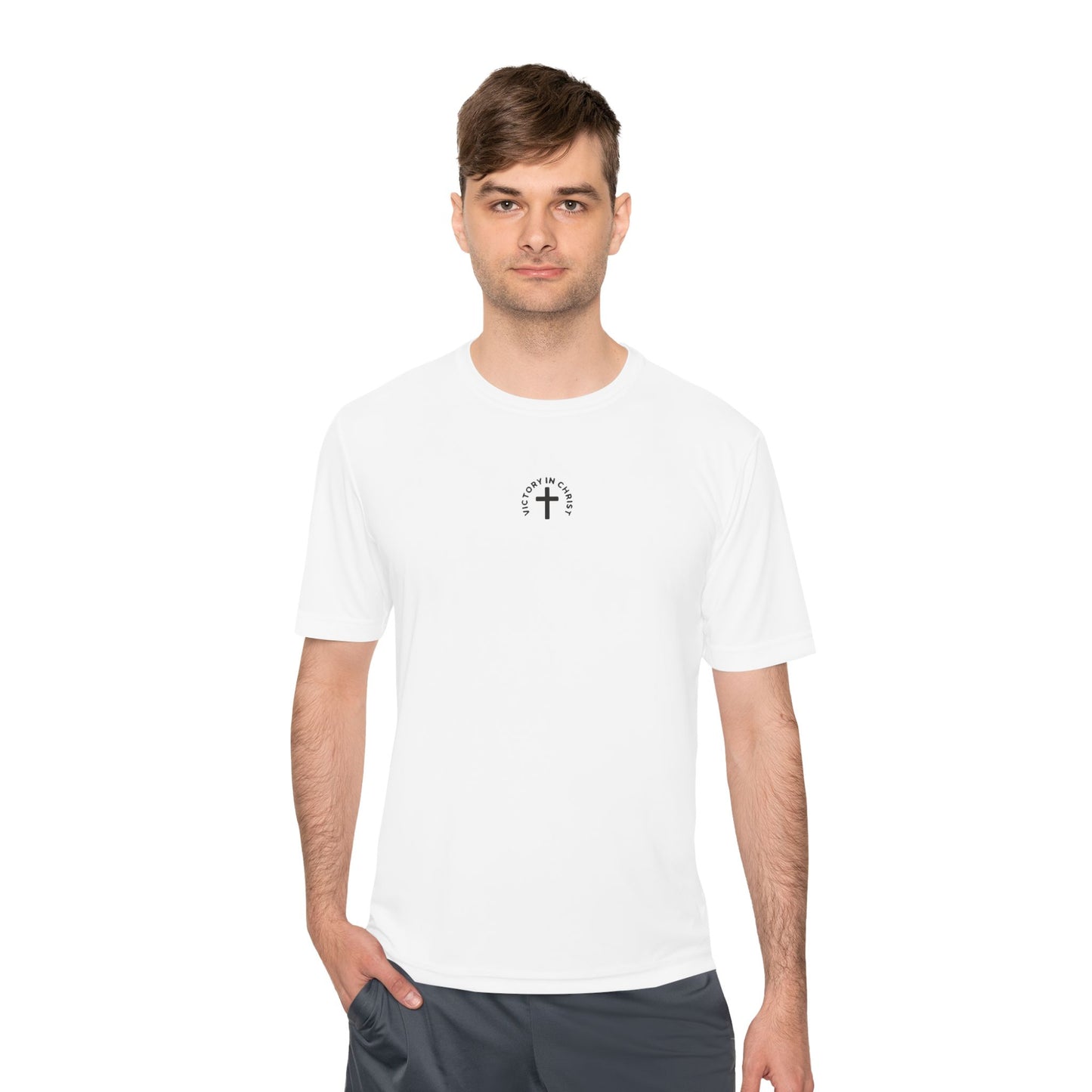 Victory in Christ Minimal Logo Unisex Moisture Wicking Tee