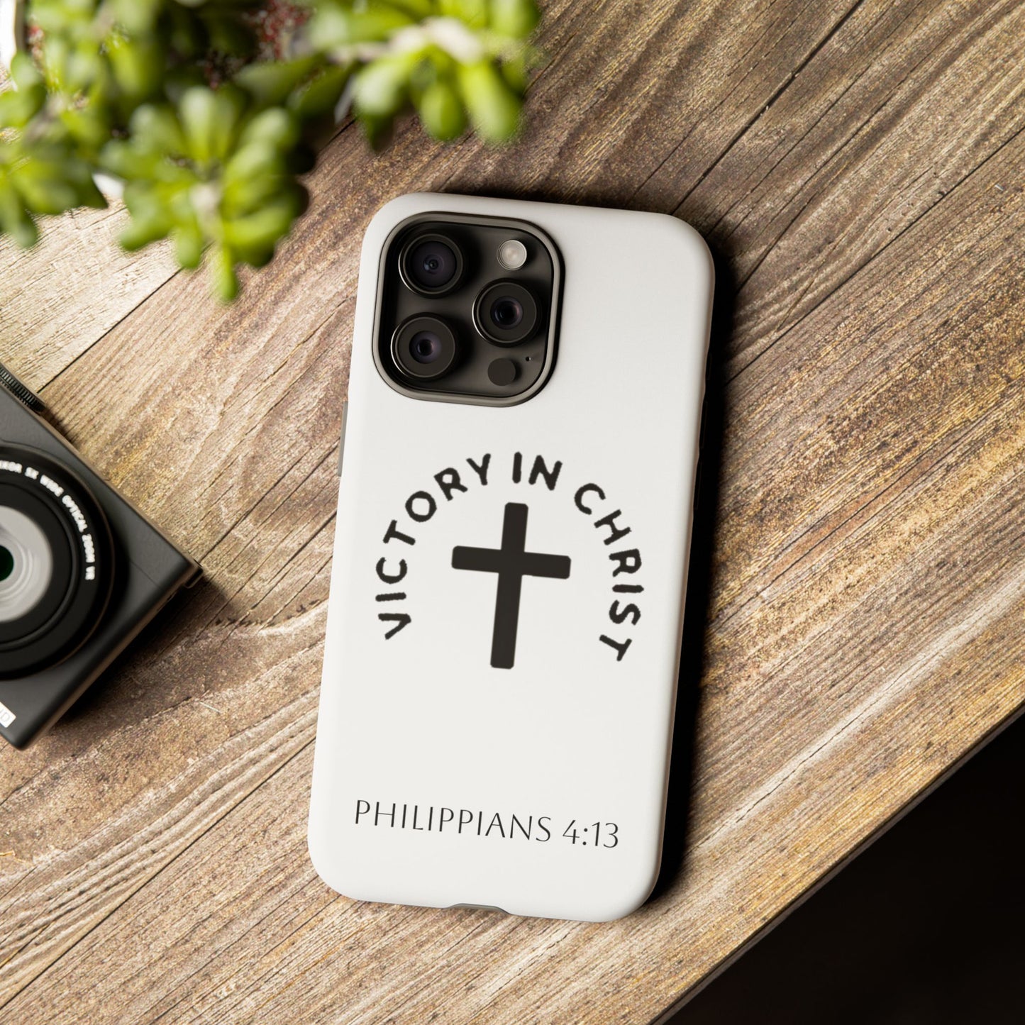 Inspirational Phone Case - Philippians 4:13 Cross Design