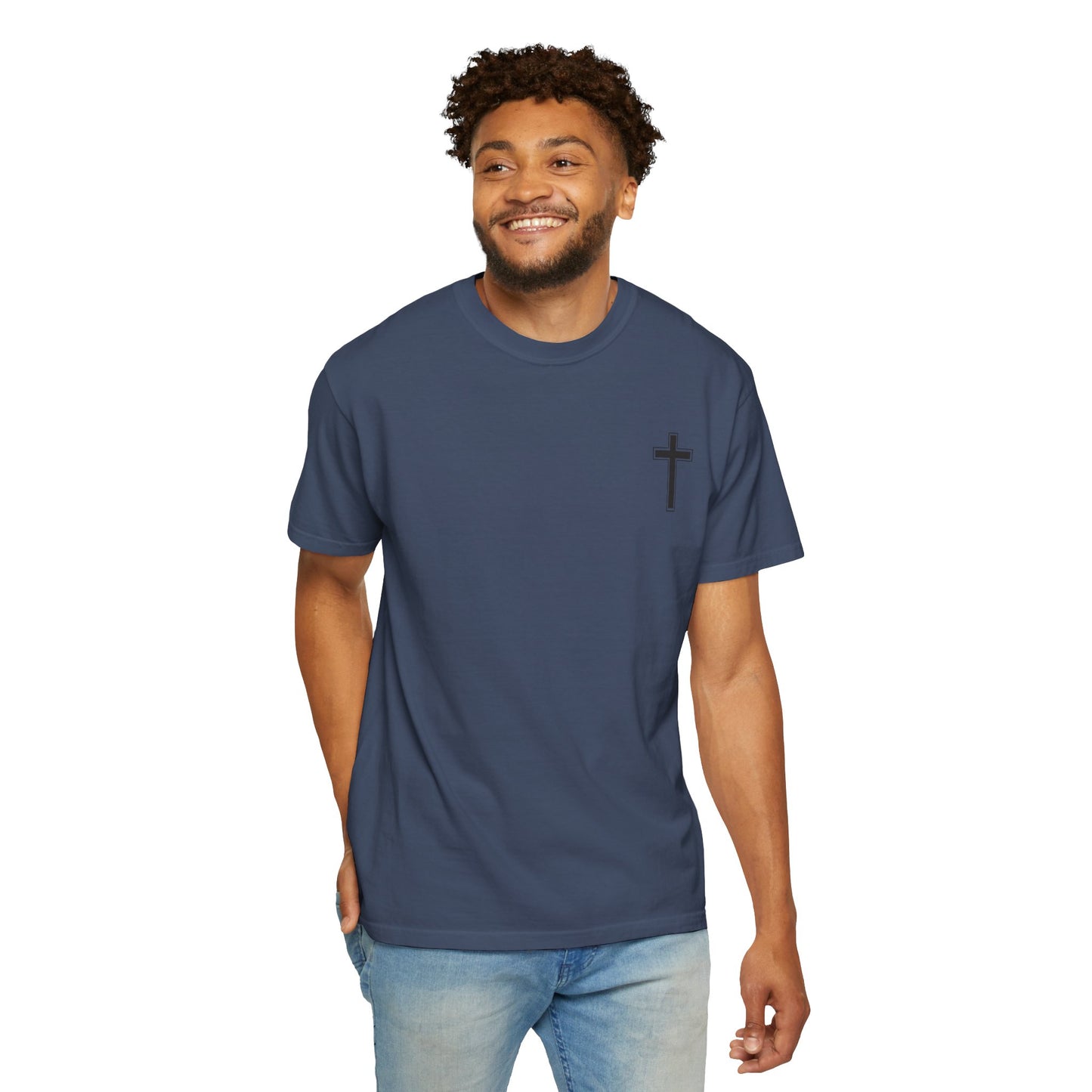 Unisex Garment-Dyed T-Shirt with Christ Illustration