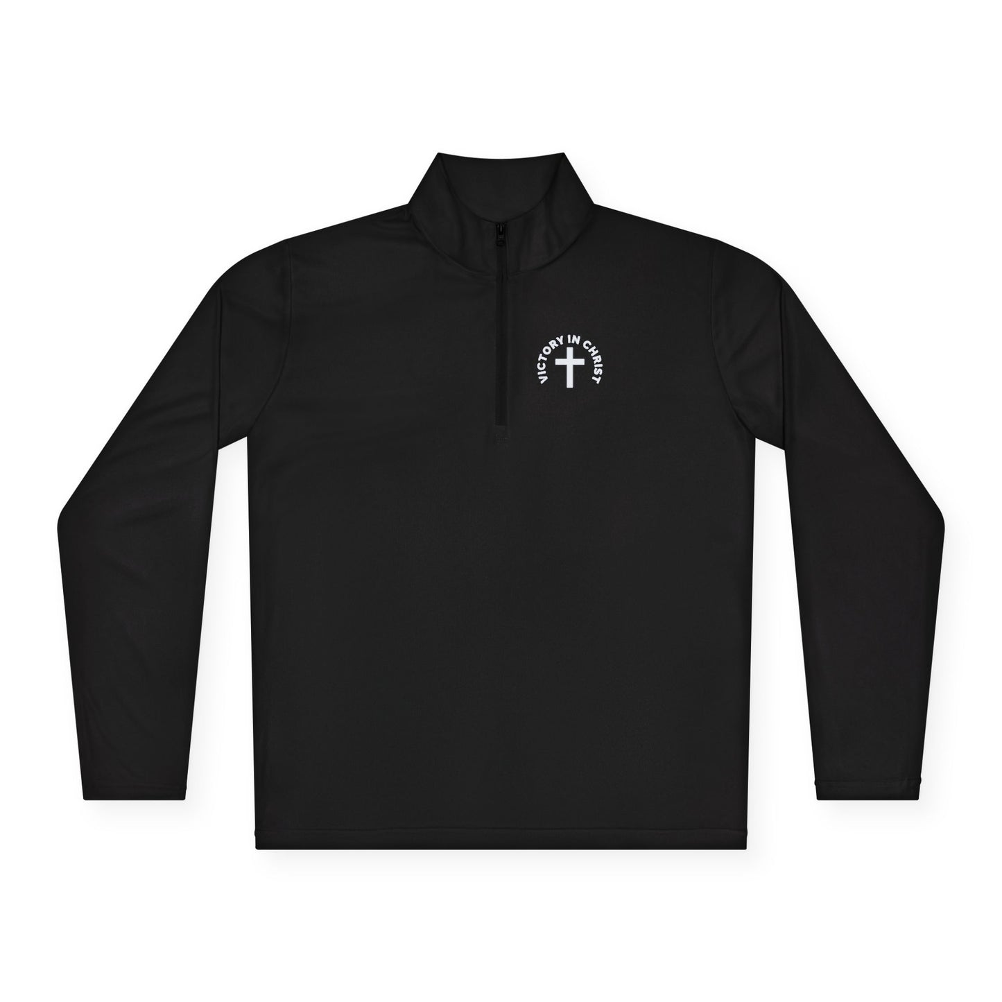 Unisex " Victory in Christ" Quarter-Zip Pullover - Stylish Comfort for Year-Round Adventures