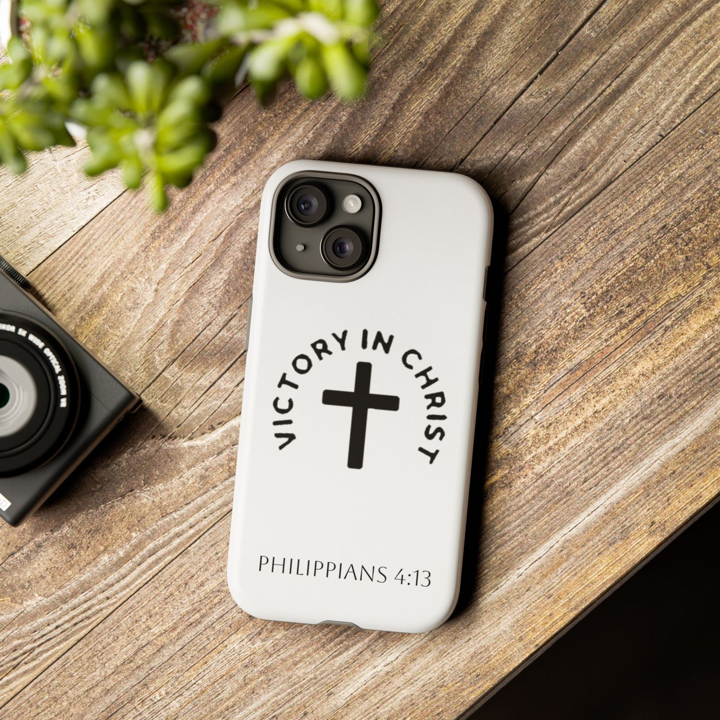 Inspirational Phone Case - Philippians 4:13 Cross Design