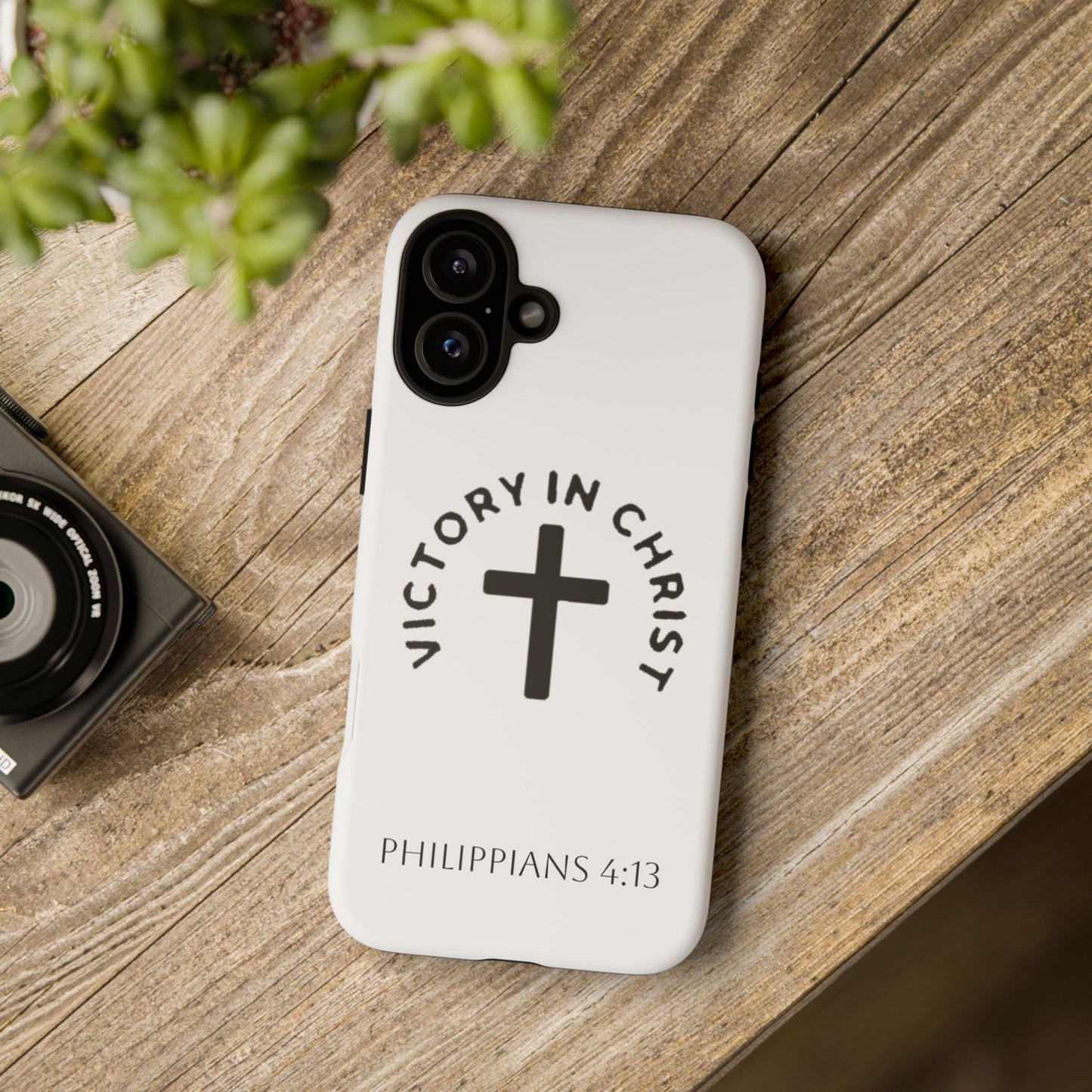 Inspirational Phone Case - Philippians 4:13 Cross Design