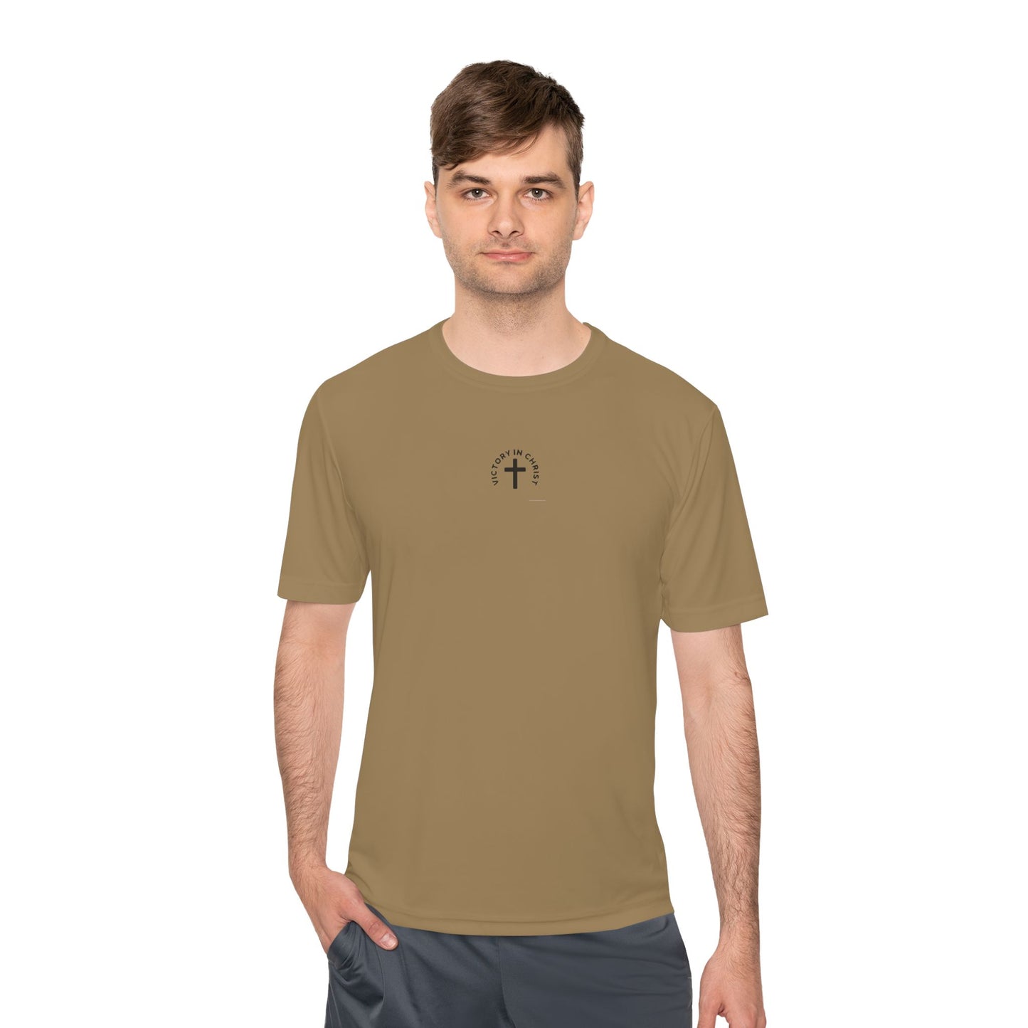 Victory in Christ Minimal Logo Unisex Moisture Wicking Tee