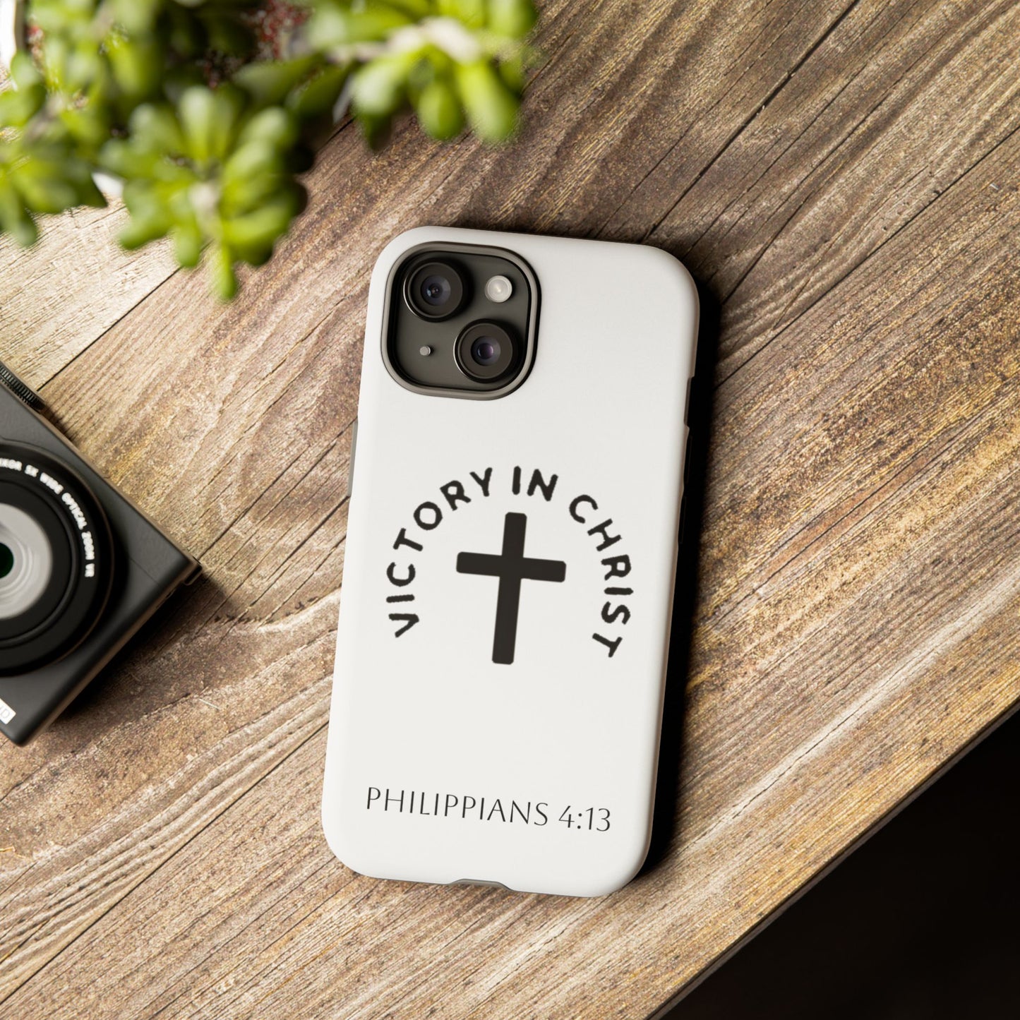 Inspirational Phone Case - Philippians 4:13 Cross Design