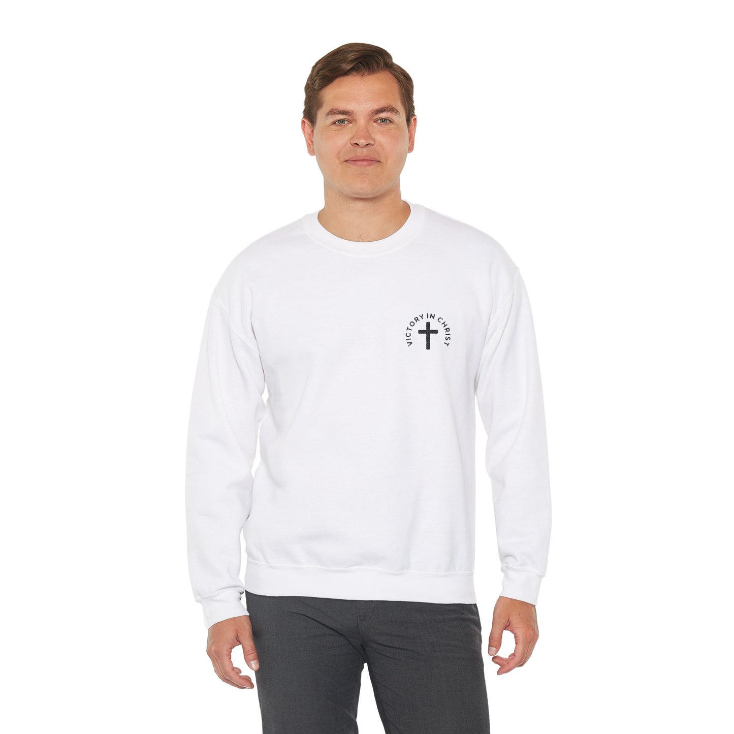 Unisex 'Victory in Christ' Crewneck Sweatshirt - Comfortable Apparel