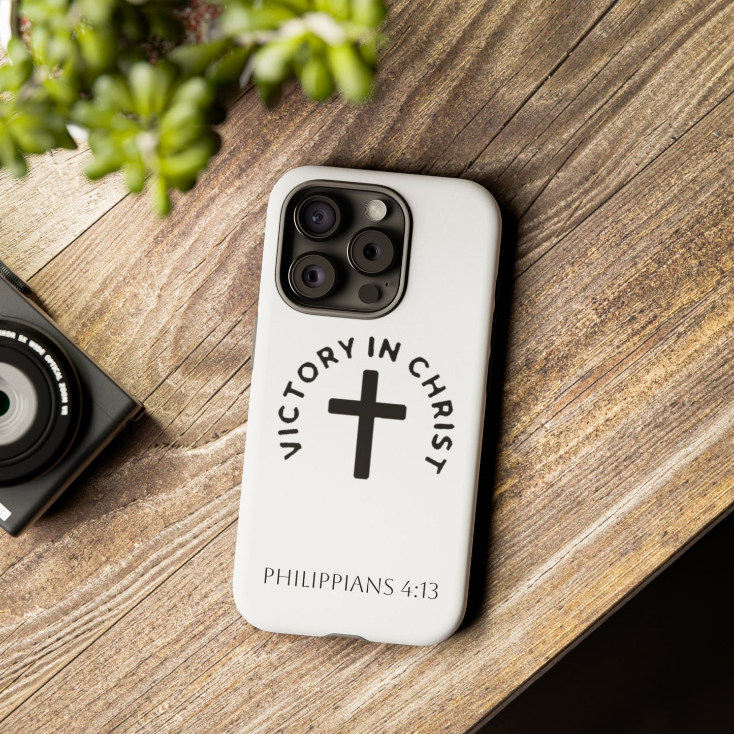 Inspirational Phone Case - Philippians 4:13 Cross Design