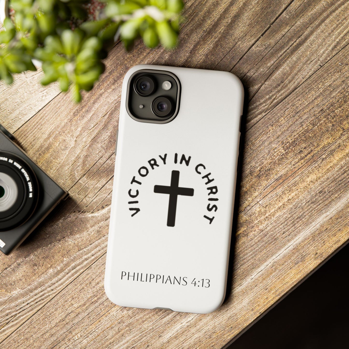 Inspirational Phone Case - Philippians 4:13 Cross Design