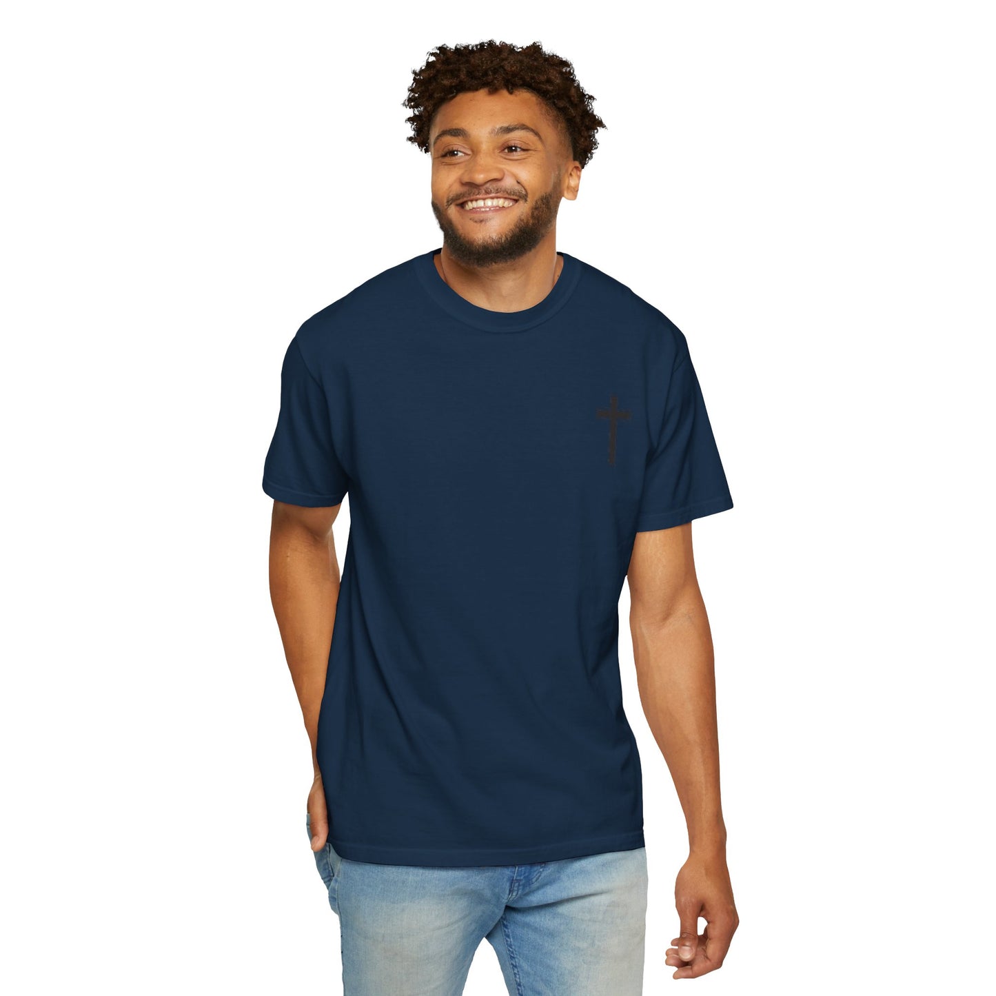 Unisex Garment-Dyed T-Shirt with Christ Illustration