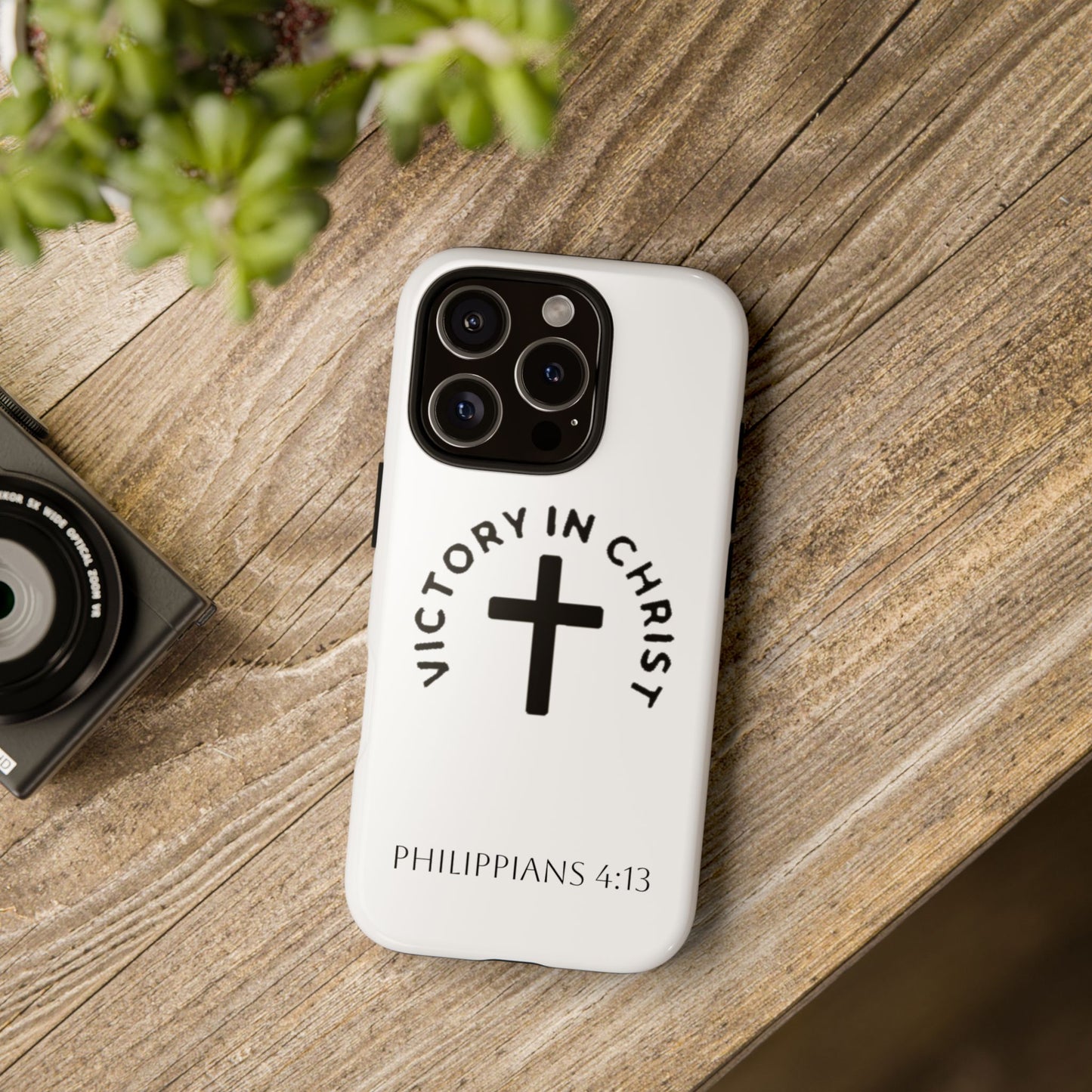 Inspirational Phone Case - Philippians 4:13 Cross Design