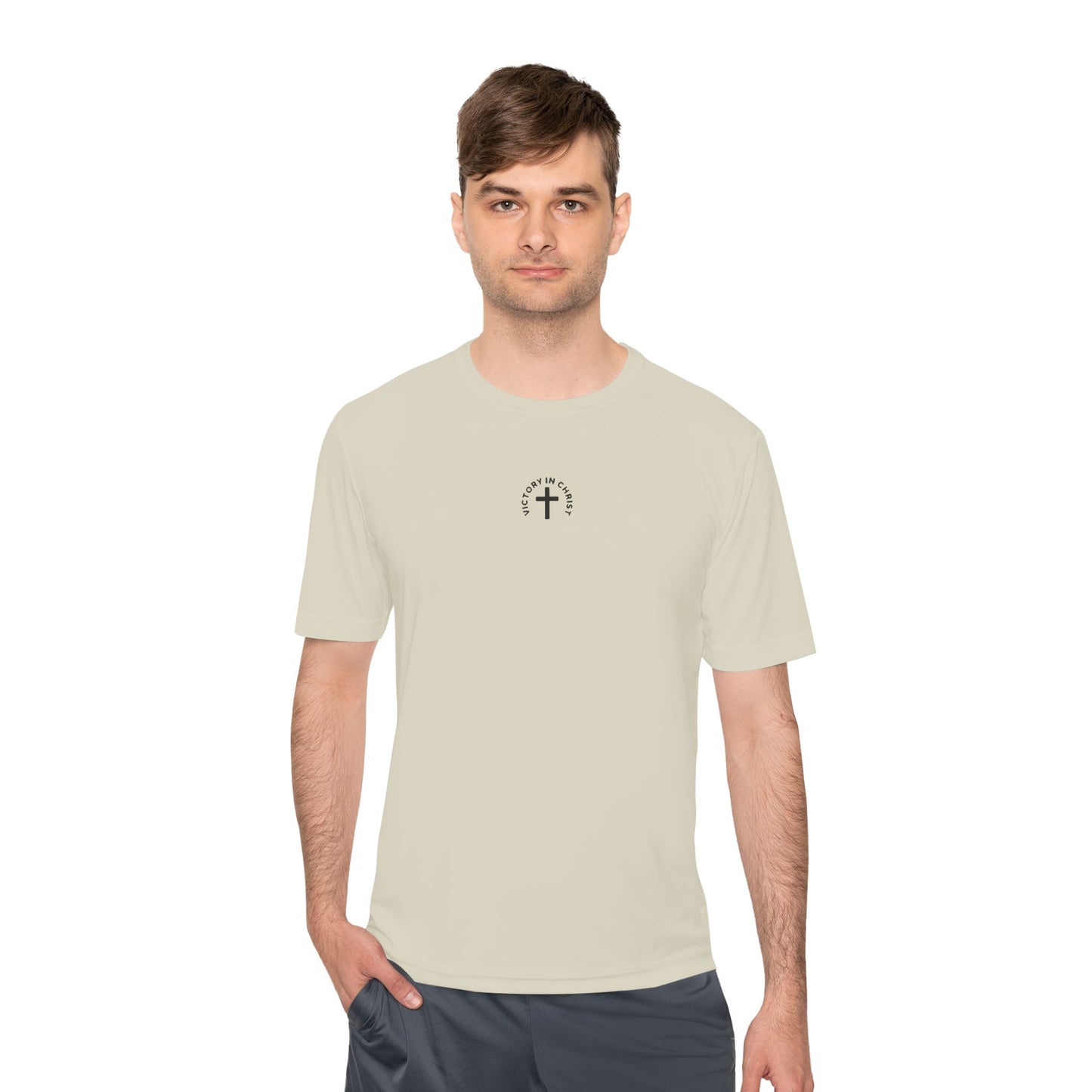 Victory in Christ Minimal Logo Unisex Moisture Wicking Tee