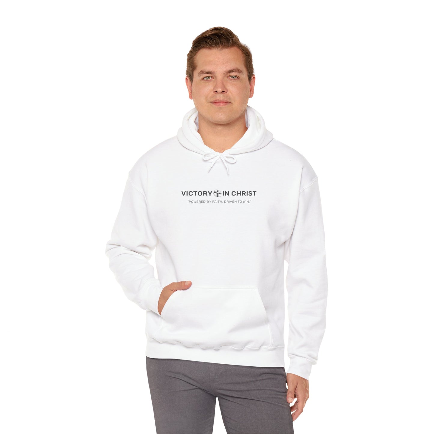 Victory in Christ Unisex Heavy Blend Hooded Sweatshirt - Faith Inspired Apparel