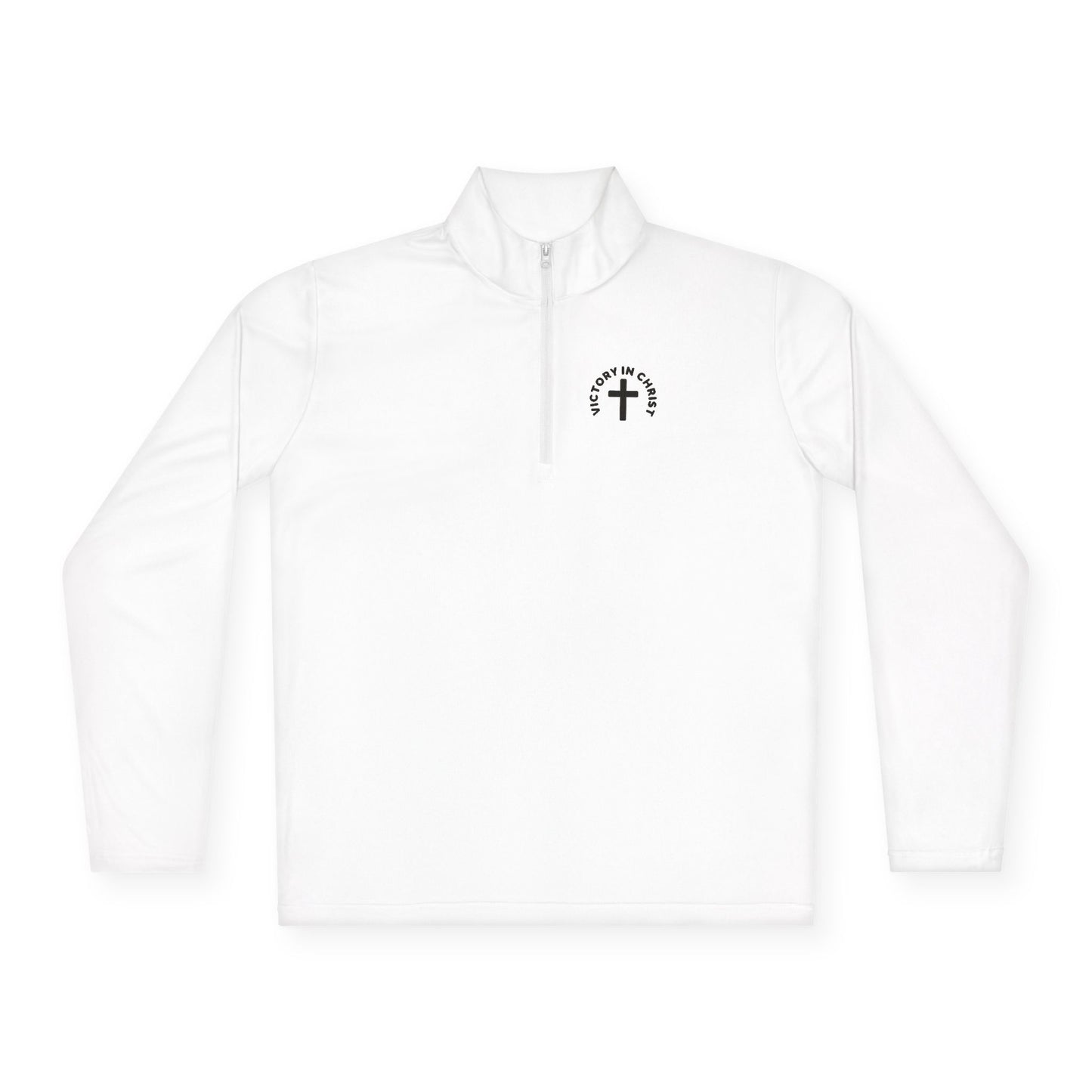 Unisex " Victory in Christ" Quarter-Zip Pullover - Stylish Comfort for Year-Round Adventures