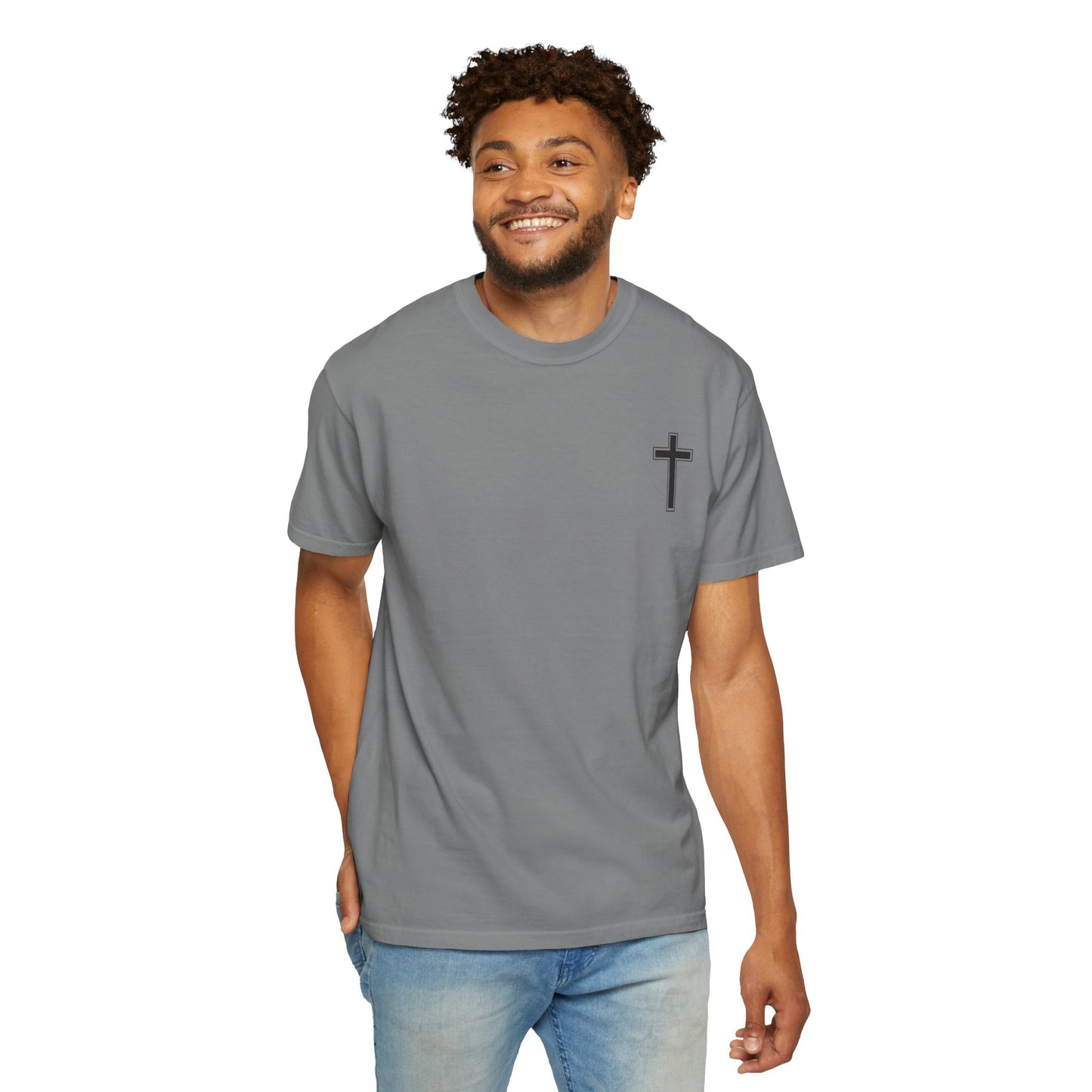 Unisex Garment-Dyed T-Shirt with Christ Illustration