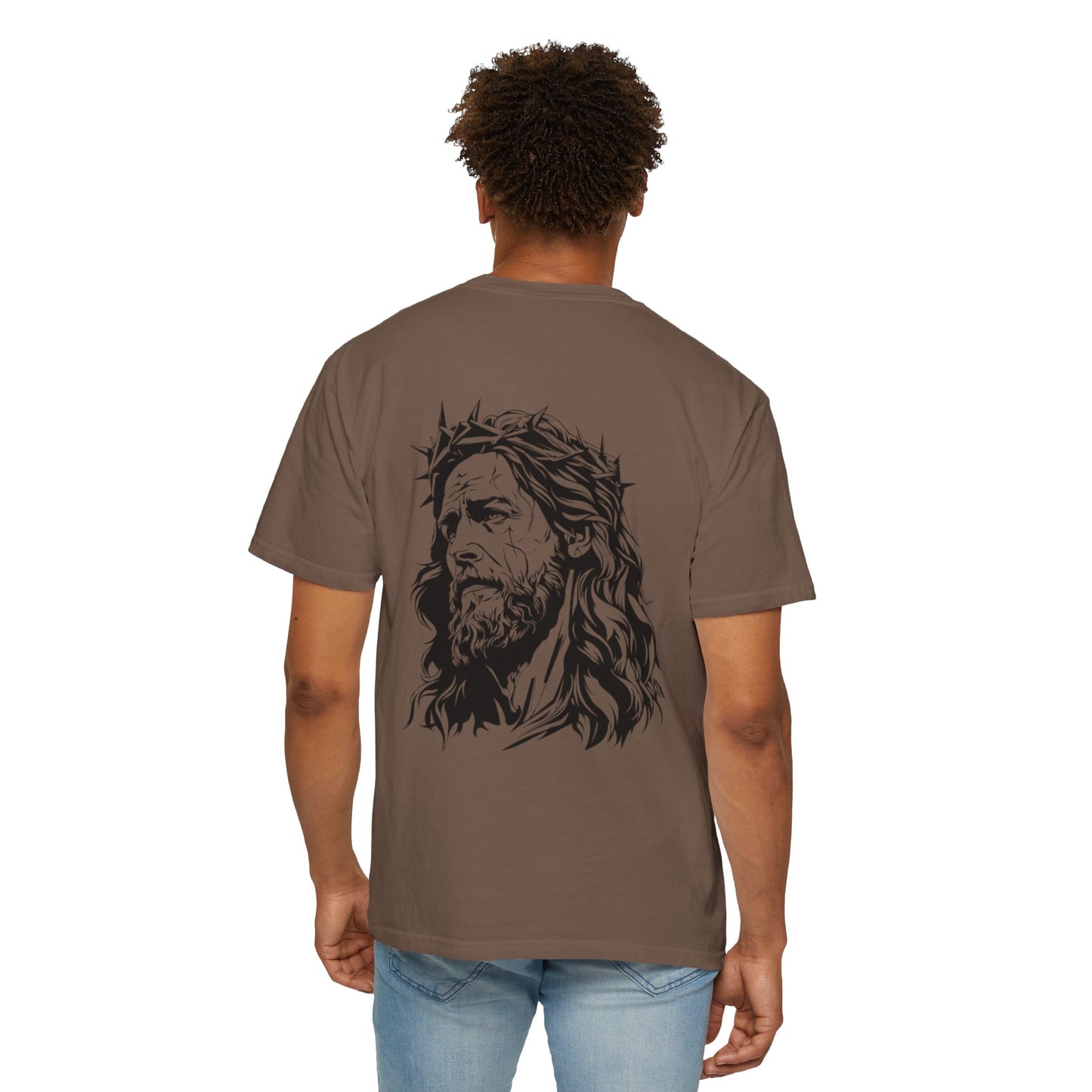 Unisex Garment-Dyed T-Shirt with Christ Illustration